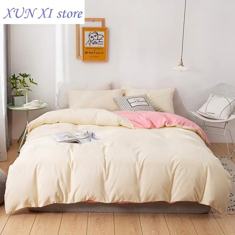 

New Washed Cotton 1pc Duvet Cover Twin Full Double Queen King Size Bedclothes Soft Bedding Comforter Quilt with Zipper Closure