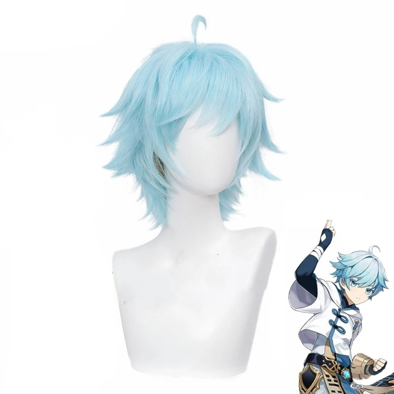 Game Genshin Impact Chongyun Cosplay Wig Chong Yun Light Blue Short Synthetic Hair Halloween Carnival Party Role Play Wigs
Game Genshin Impact Chongyun Cosplay Wig Chong Yun Light Blue Short Synthetic Hair Halloween Carnival Party Role Play Wigs