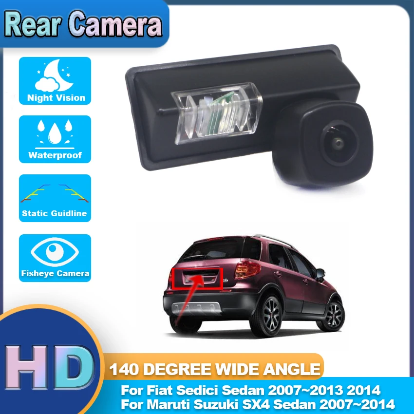 

140° HD CCD Car Rear View Camera For Fiat Sedici Sedan 2007~2014 For Maruti Suzuki SX4 Sedan 2007~2014 Night Vision Reverse HD