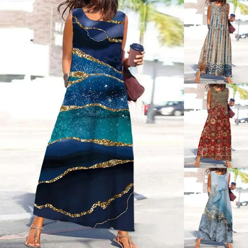 New Women's 2022 Summer Street Hipster Loose A-Line Skirt Fashion Pocket Tie-Dye Sleeveless Print O-Neck Floor-Length Dress
New Women's 2022 Summer Street Hipster Loose A-Line Skirt Fashion Pocket Tie-Dye Sleeveless Print O-Neck Floor-Length Dress