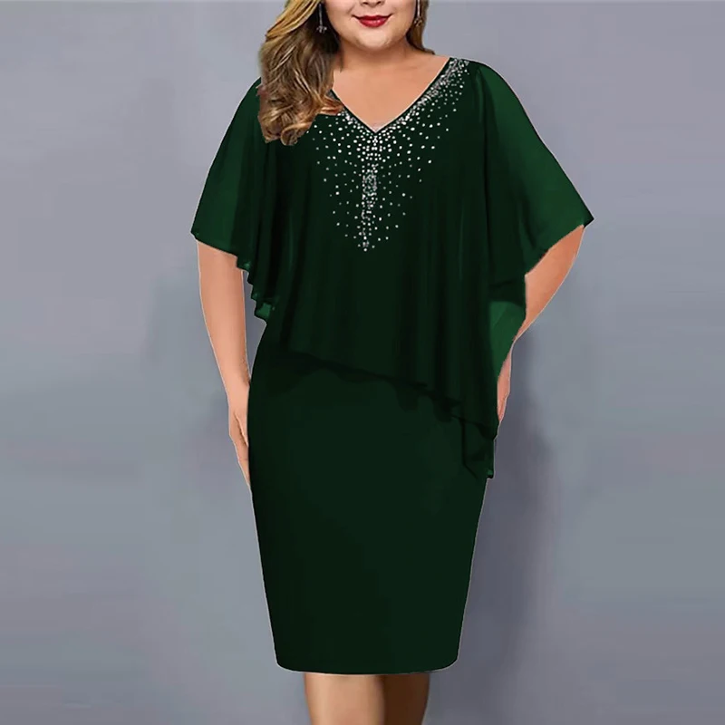 Elegant Party Women's Dress Fashion Solid Color V-Neck Patchwork Shawl Knee Length Dresses Casual Slim Evening Dress Vestidos
Elegant Party Women's Dress Fashion Solid Color V-Neck Patchwork Shawl Knee Length Dresses Casual Slim Evening Dress Vestidos