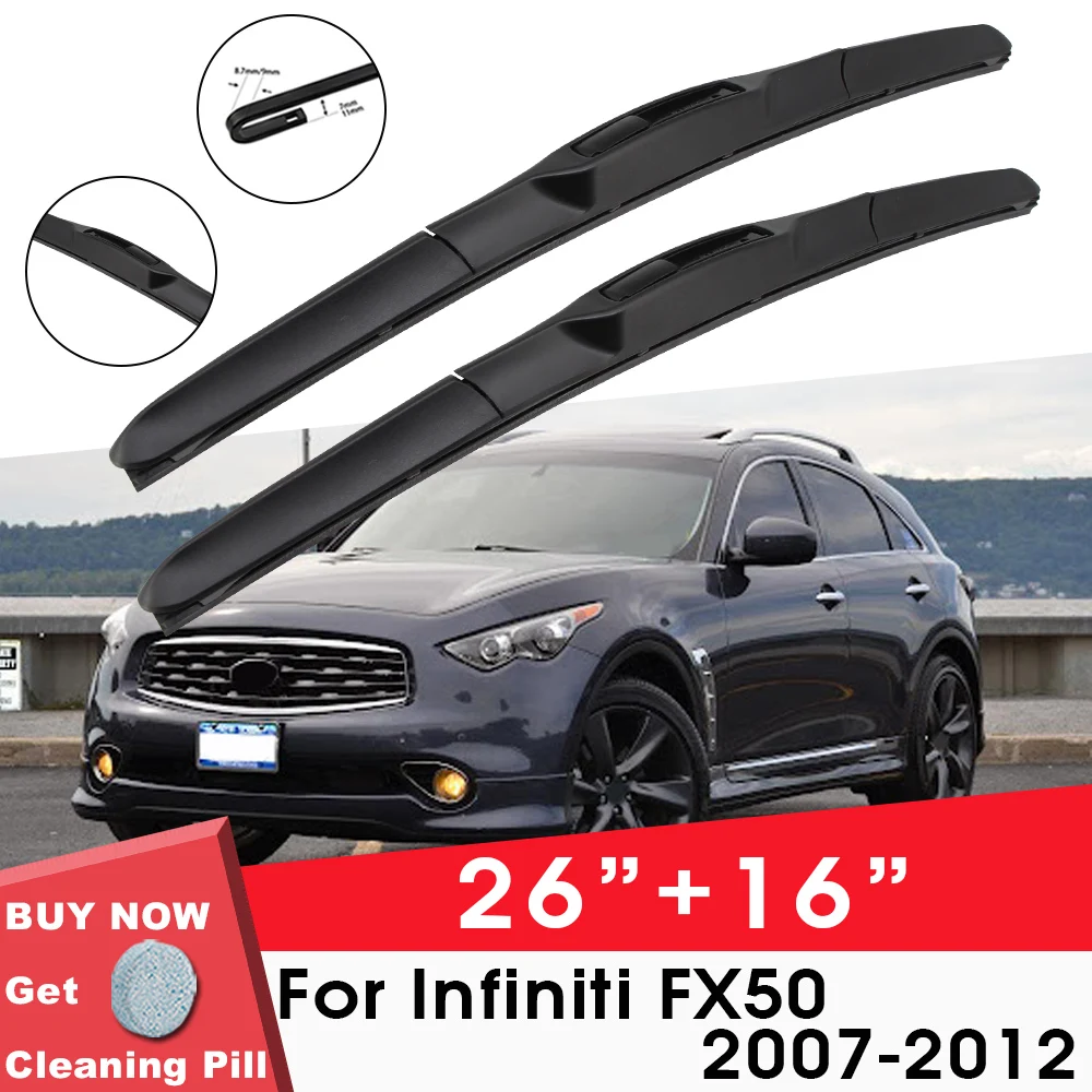 Car Wiper Blade Front Window Windshield Rubber Silicon Refill Wiper For Infiniti FX50 2007-2012 LHD RHD 26"+16" Car Accessories 
Car Wiper Blade Front Window Windshield Rubber Silicon Refill Wiper For Infiniti FX50 2007-2012 LHD RHD 26"+16" Car Accessories