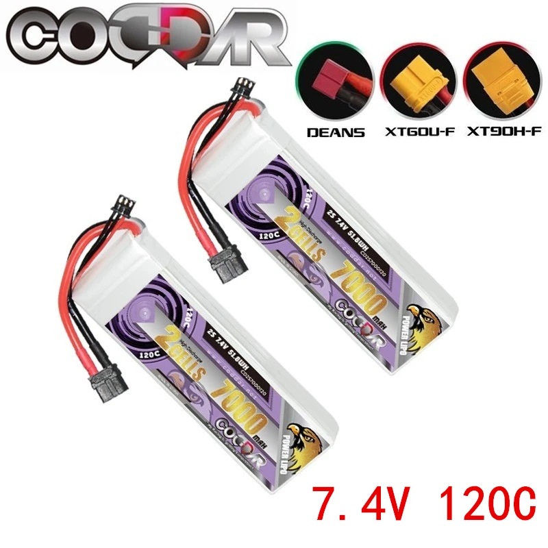 CODDAR 2S 7000mAh 7.4V 120C Lipo Battery For FPV Drone RC Quadcopter Helicopter Airplane Hobby Boat RC 2S Rechargeable Battery
CODDAR 2S 7000mAh 7.4V 120C Lipo Battery For FPV Drone RC Quadcopter Helicopter Airplane Hobby Boat RC 2S Rechargeable Battery