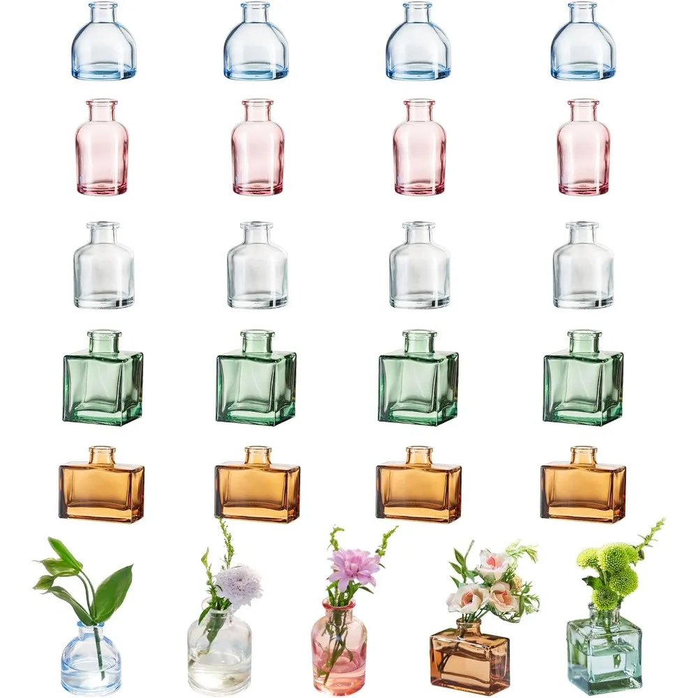 Mini Bud Vases for Centerpieces: Colored Small Flower Vase Set of 20 Cute Tiny Glass Vases for Flowers Modern Decorative
Mini Bud Vases for Centerpieces: Colored Small Flower Vase Set of 20 Cute Tiny Glass Vases for Flowers Modern Decorative