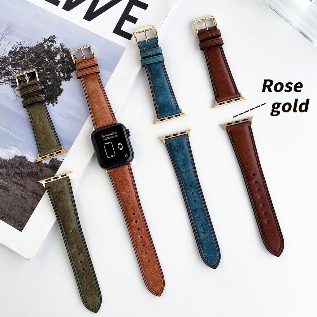 Vintage Luxury leather Watch Strap for Apple Watch Strap Series 7 4 5 6 se Genuine leather band for iwatch 40mm 44mm 45mm 41mm
Vintage Luxury leather Watch Strap for Apple Watch Strap Series 7 4 5 6 se Genuine leather band for iwatch 40mm 44mm 45mm 41mm