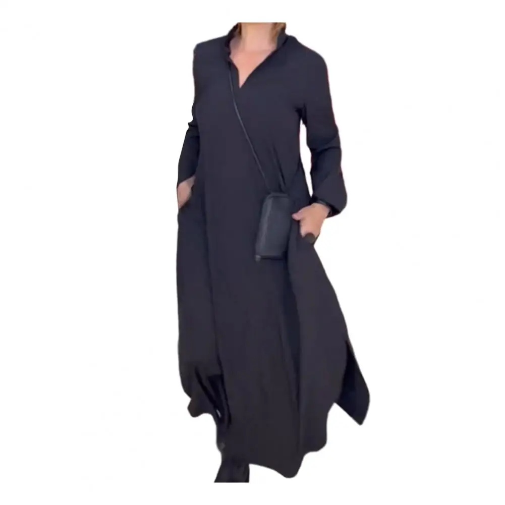 Women Dress Elegant Women's Maxi Dress with V Neck Split Hem Soft Breathable Ankle Length A-line Lady Fall Spring for Women
Women Dress Elegant Women's Maxi Dress with V Neck Split Hem Soft Breathable Ankle Length A-line Lady Fall Spring for Women