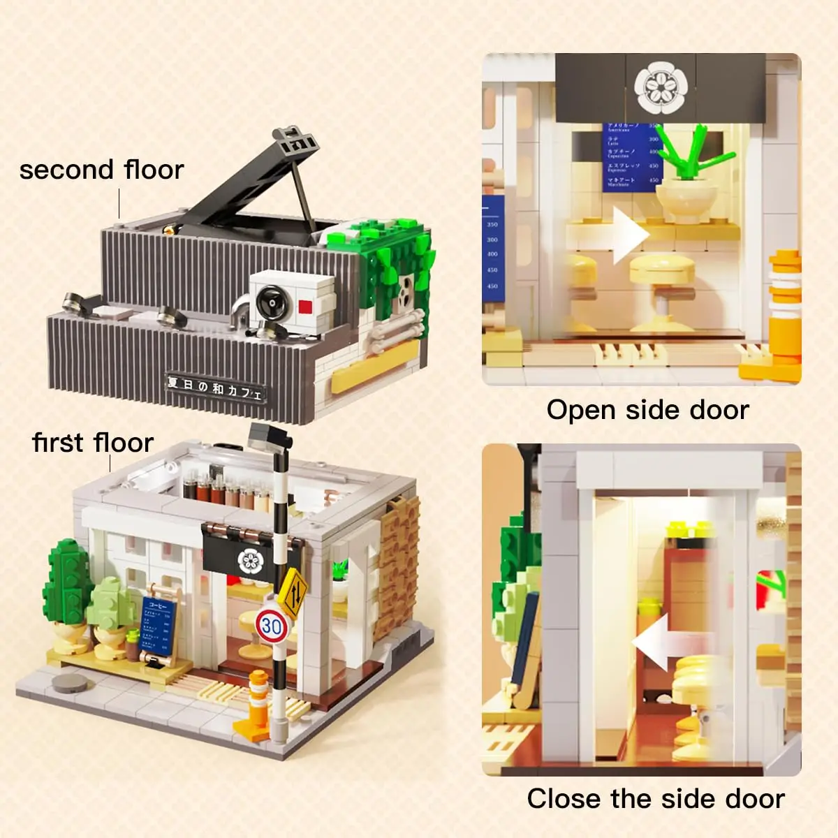 Japanese City Coffee Shop MOC Building Kit 1116Pcs Street View Bricks with Lighting Set Building Blocks Toy for Adults and Teens Japanese City Coffee Shop MOC Building Kit 1116Pcs Street View Bricks with Lighting Set Building Blocks Toy for Adults and Teens