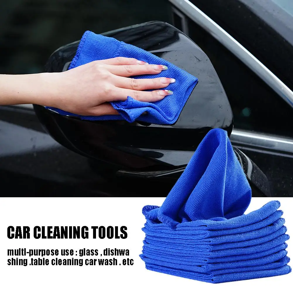 

10/20pcs Car Wash Microfiber Towels Soft Drying Cloth 30x30cm Cleaning Polishing Towel Water Suction Hemming Duster Car Was G9T4