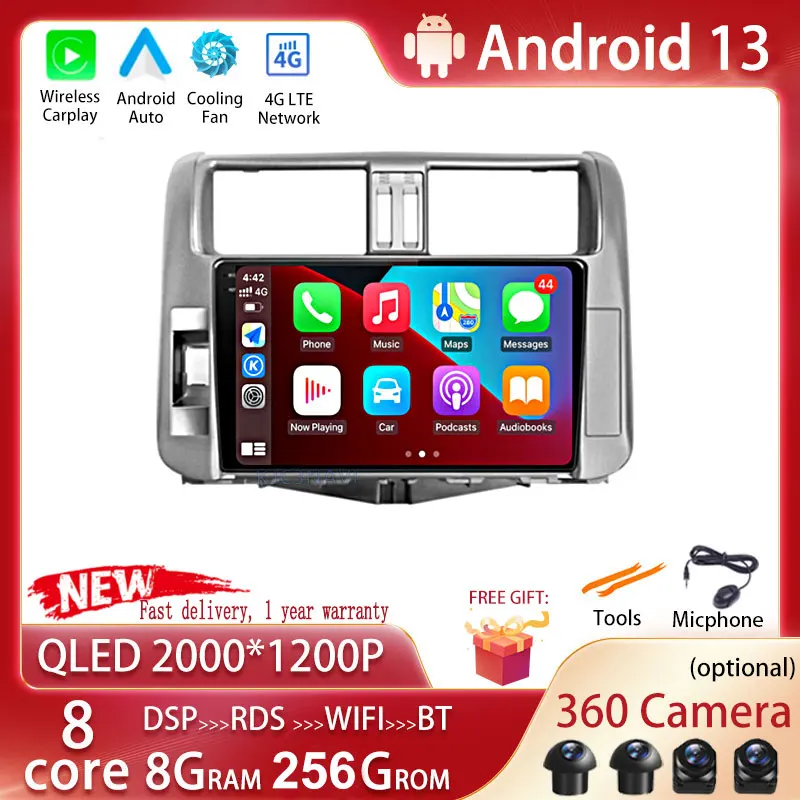 Android 13 For Toyota Land Cruiser Prado 150 2009 - 2013 Car Radio Multimedia Video Player Navigation Stereo GPS 2Din 2 Din DVD
Android 13 For Toyota Land Cruiser Prado 150 2009 - 2013 Car Radio Multimedia Video Player Navigation Stereo GPS 2Din 2 Din DVD
