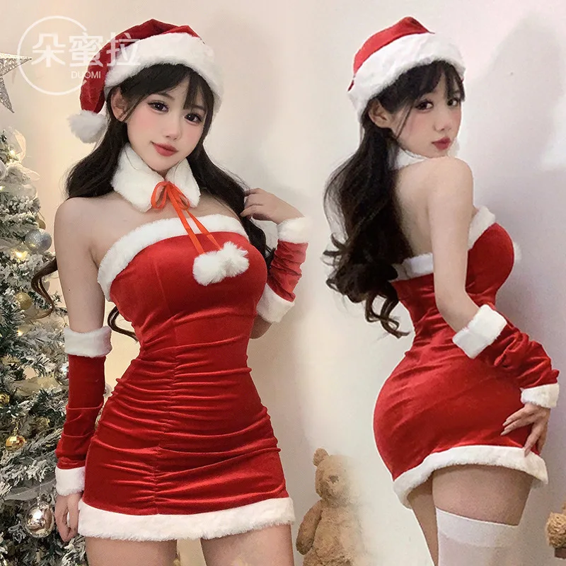 Christmas Fitted Short Dress Velvet Sexy Female Anchor Cosplay Halloween Costume
Christmas Fitted Short Dress Velvet Sexy Female Anchor Cosplay Halloween Costume