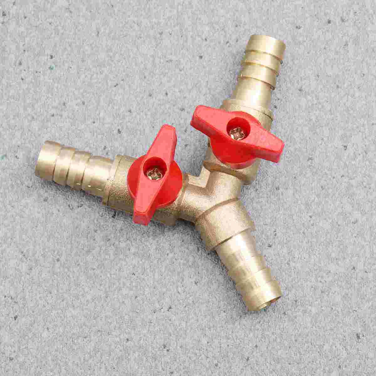 

3 Way Shut Off YShaped 3 Way Union Intersection Brass Shut Off Fitting ( Copper 10mm Golden Red )