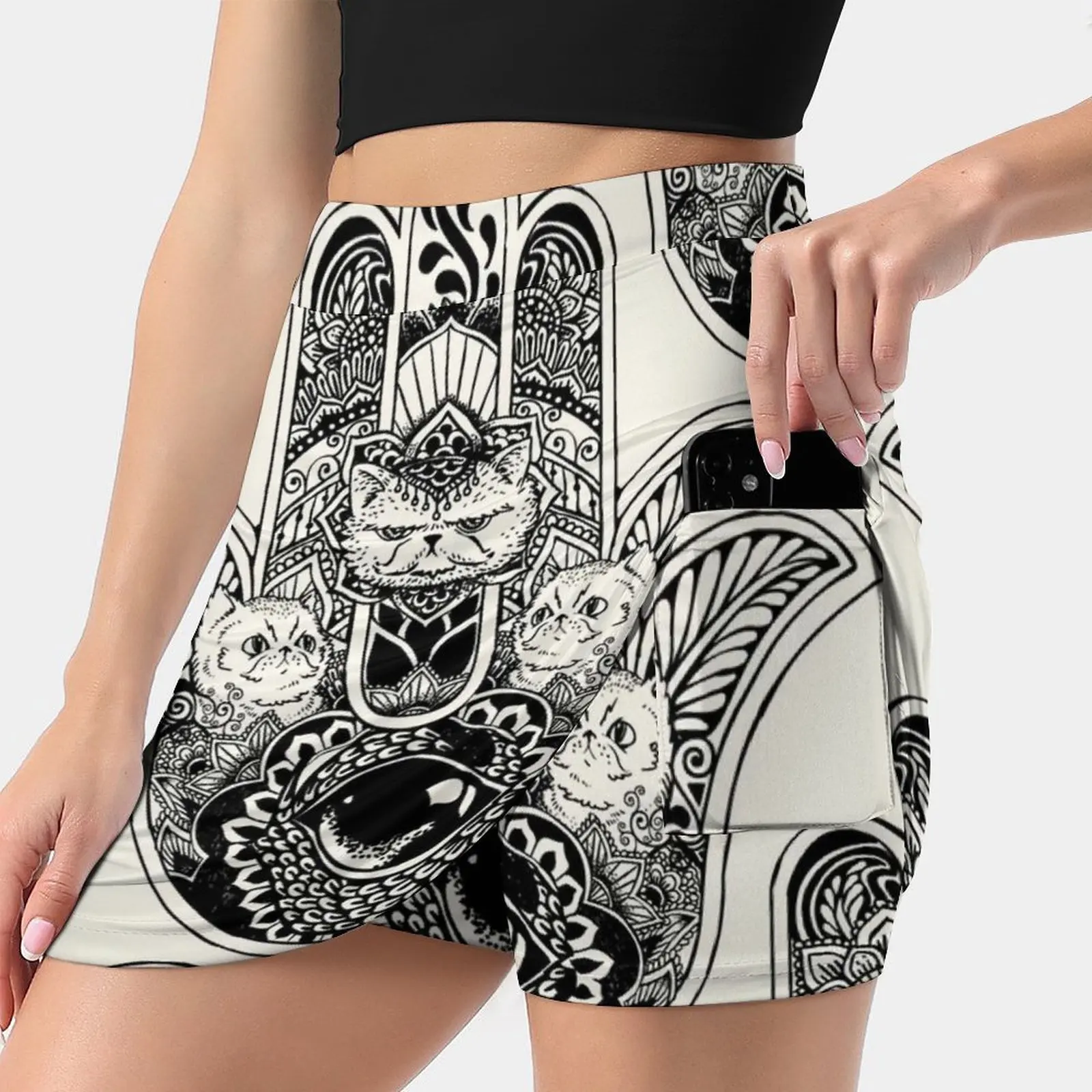Hamsa Hand Persian Cat Women's skirt With Hide Pocket Tennis Skirt Golf Skirts Badminton Skirts Running skirts Cat Hamsa Yoga
Hamsa Hand Persian Cat Women's skirt With Hide Pocket Tennis Skirt Golf Skirts Badminton Skirts Running skirts Cat Hamsa Yoga