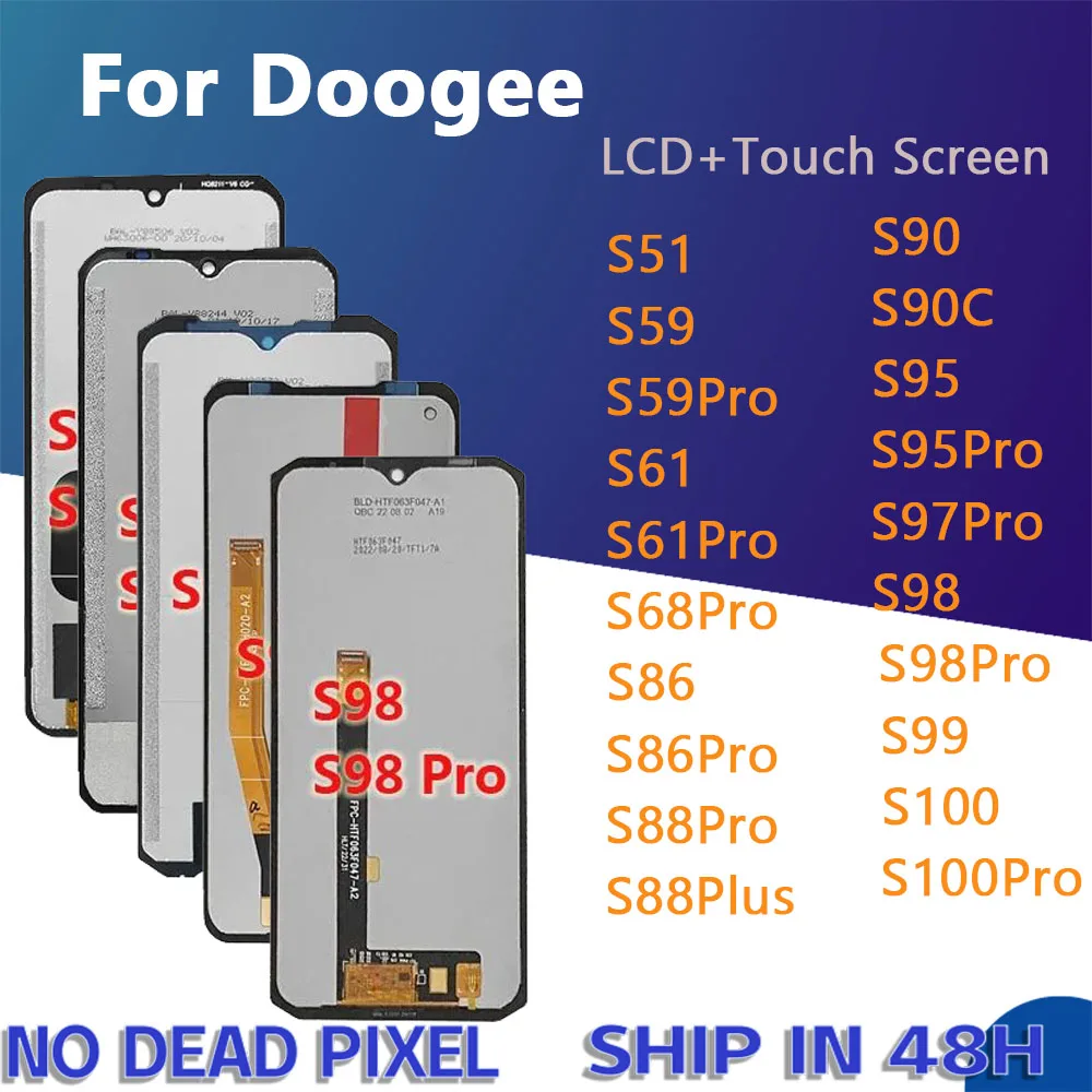 

ЖК-дисплей для Doogee S88 Plus S96 Pro, сенсорный экран с цифровым преобразователем и ЖК-дисплеем для Doogee S61, S90, S86, S89 Pro, Doogee S98, S97 Pro