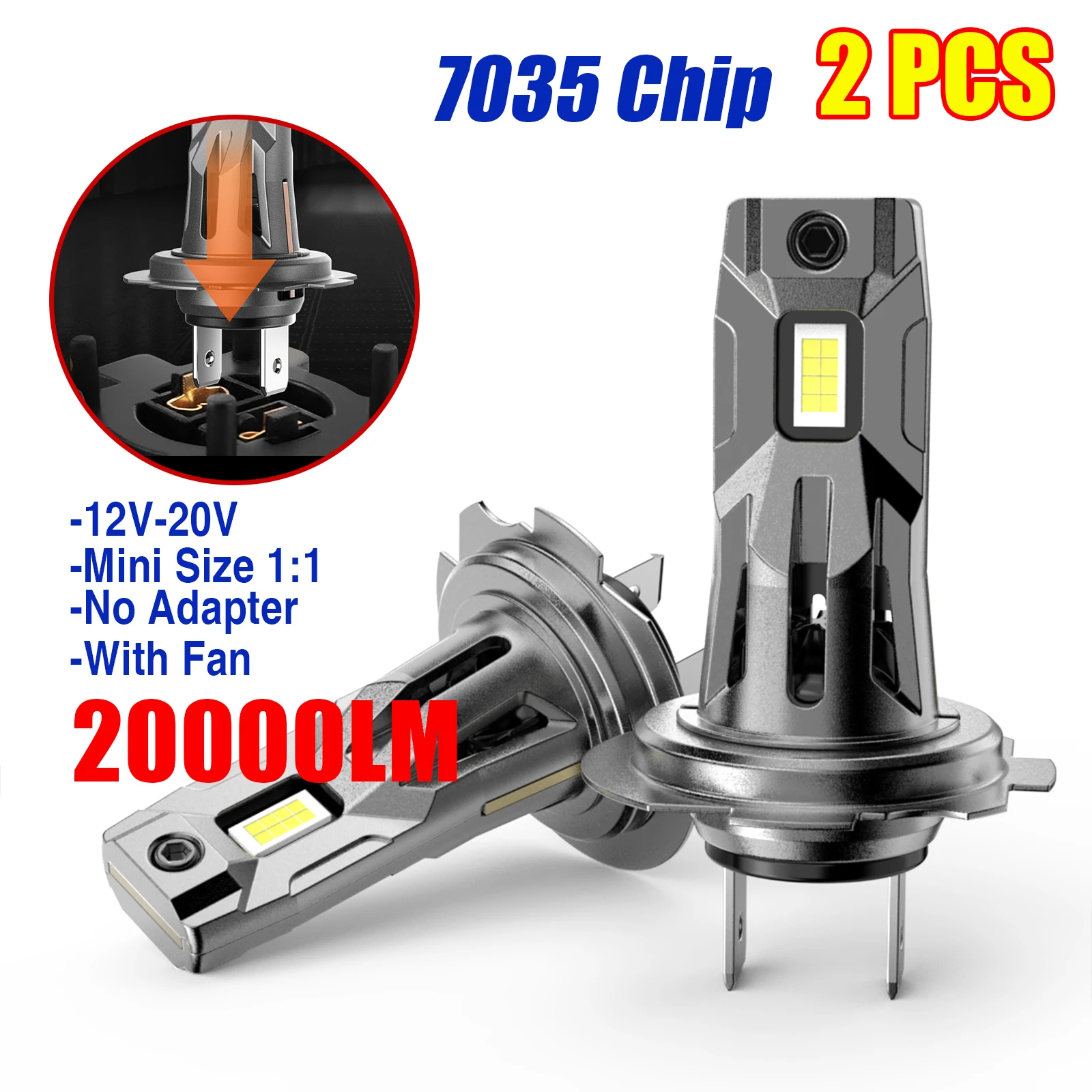 NIGHTEYE Car LED Headlights Bulb Lamp Head H7 h7 60W 20000LM Mini 1:1 No Adapter Easy Install 7035 Chip
NIGHTEYE Car LED Headlights Bulb Lamp Head H7 h7 60W 20000LM Mini 1:1 No Adapter Easy Install 7035 Chip