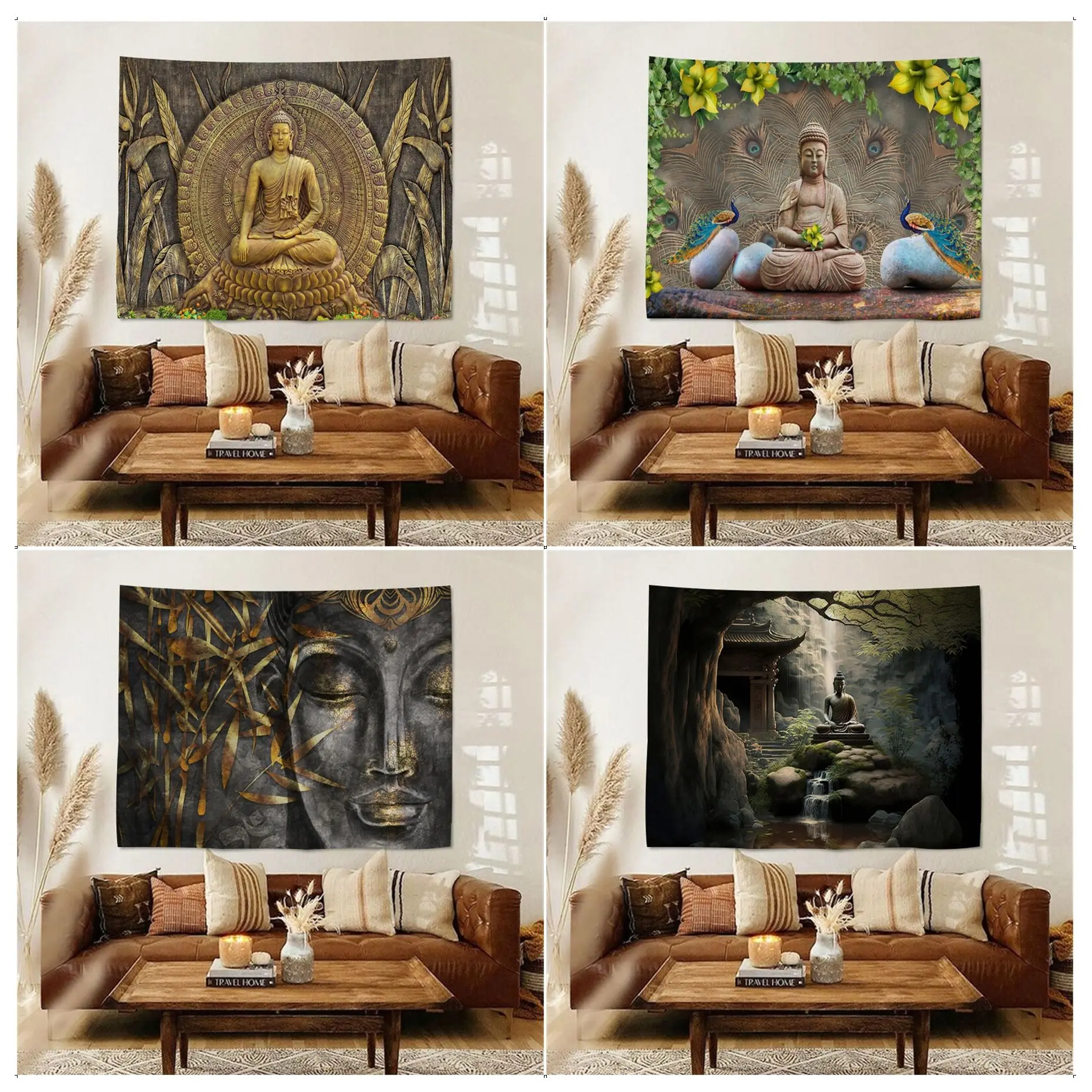 

Indian Buddha Tapestry Tapestry Art Printing Indian Buddha Wall Decoration Witchcraft Bohemian Hippie INS Home Decor