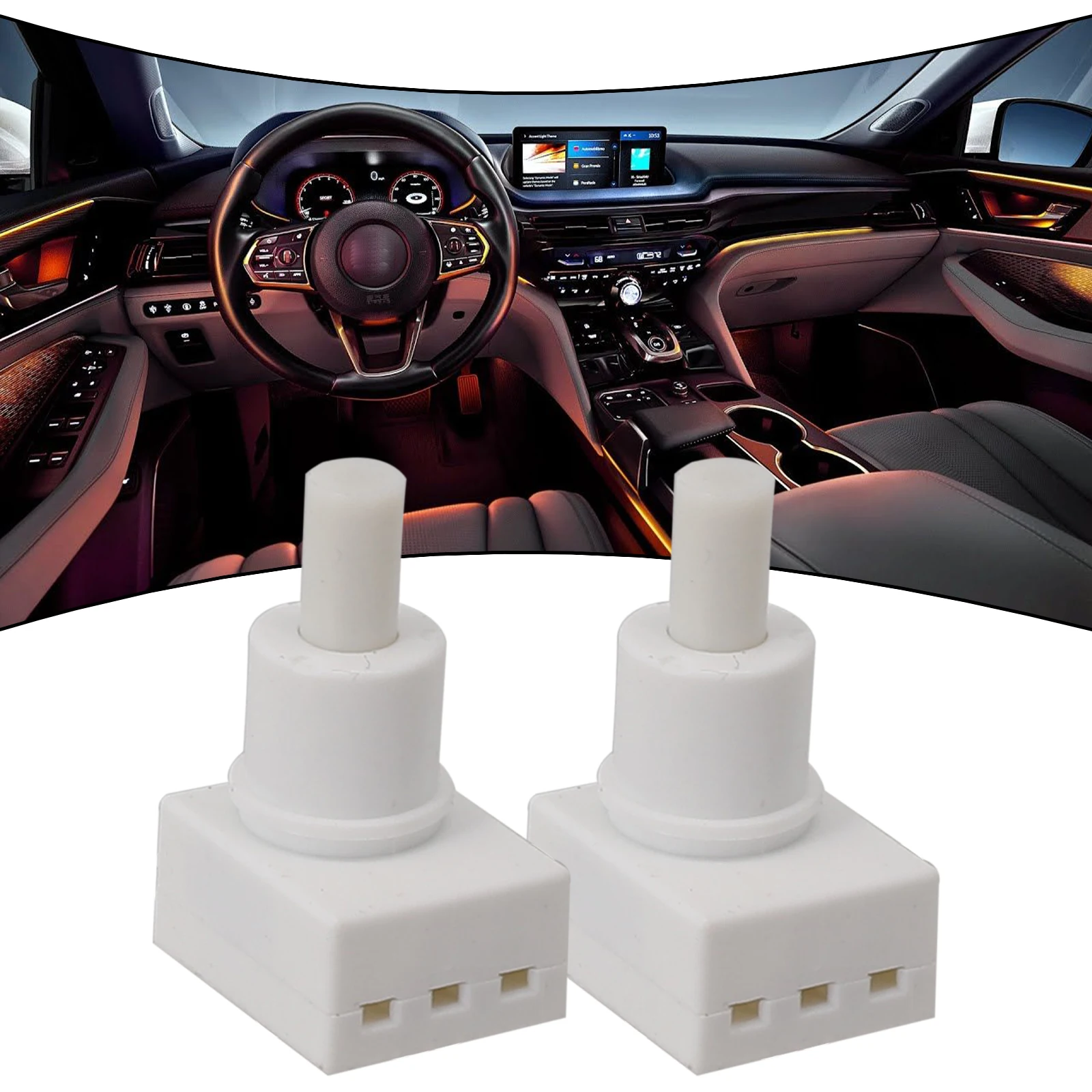 

2Pcs Car Interior Dome Reading Light Map Lamp Switch Button For HONDA 34404-SDA-A11 For Acura Models 1AMP 14.5V