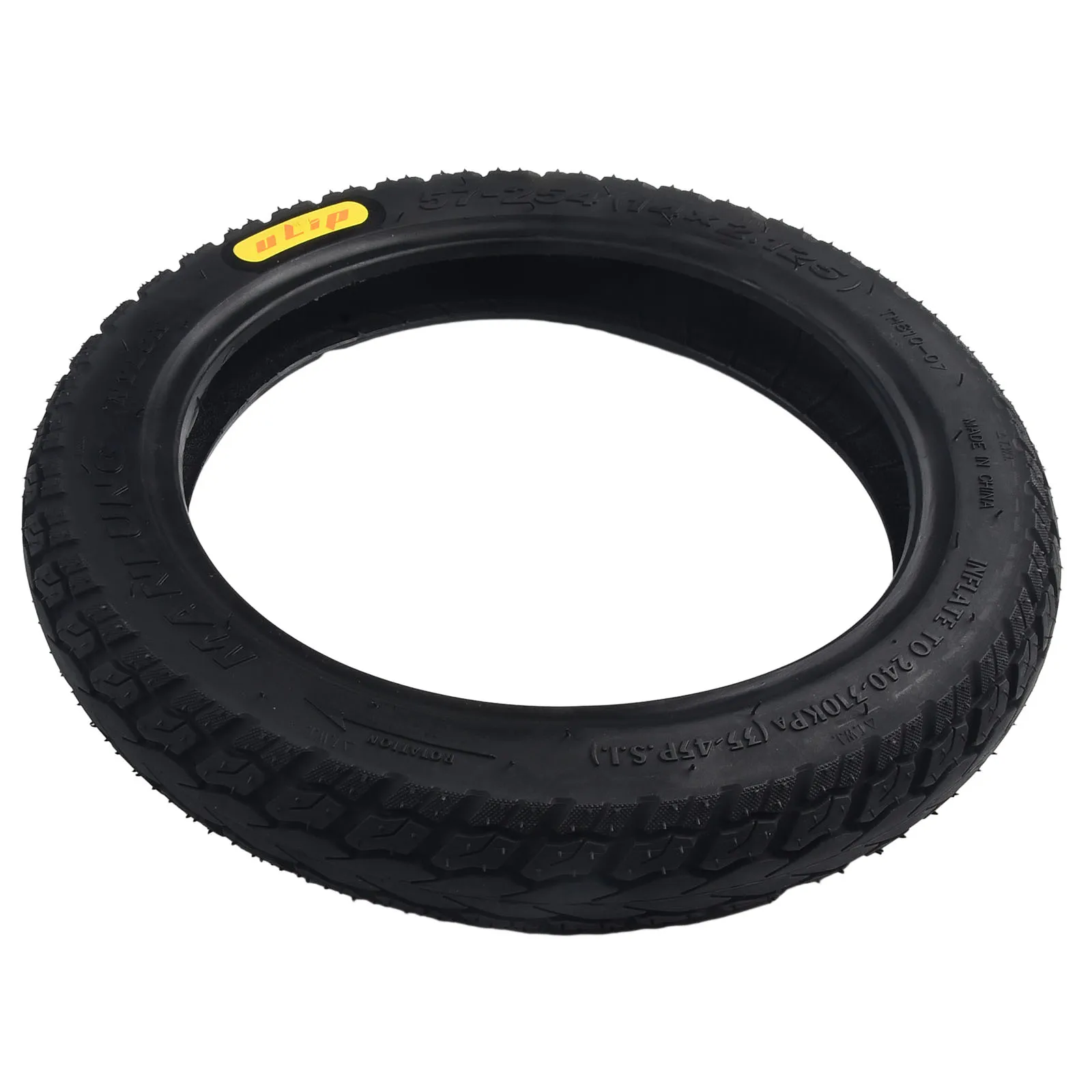 

Electric Bicycle Tubeless Tyre Rubber Wearproof Electric Bike For E-bike Portable Replacement 14x2.125 920g Black