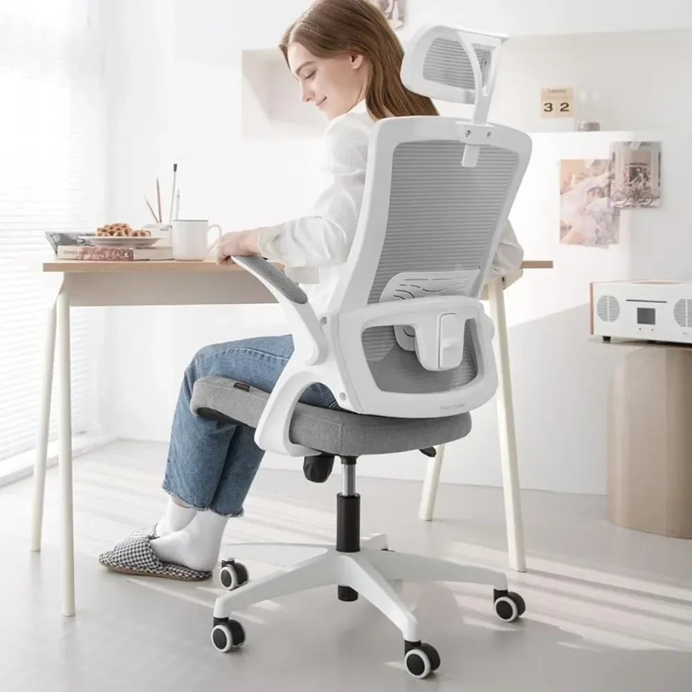 Back Headrest Adjustable Height and Home Office Computer Desk Lumbar Support Padded Flip-up Armrest Swivel Office Chair Grey
Back Headrest Adjustable Height and Home Office Computer Desk Lumbar Support Padded Flip-up Armrest Swivel Office Chair Grey
