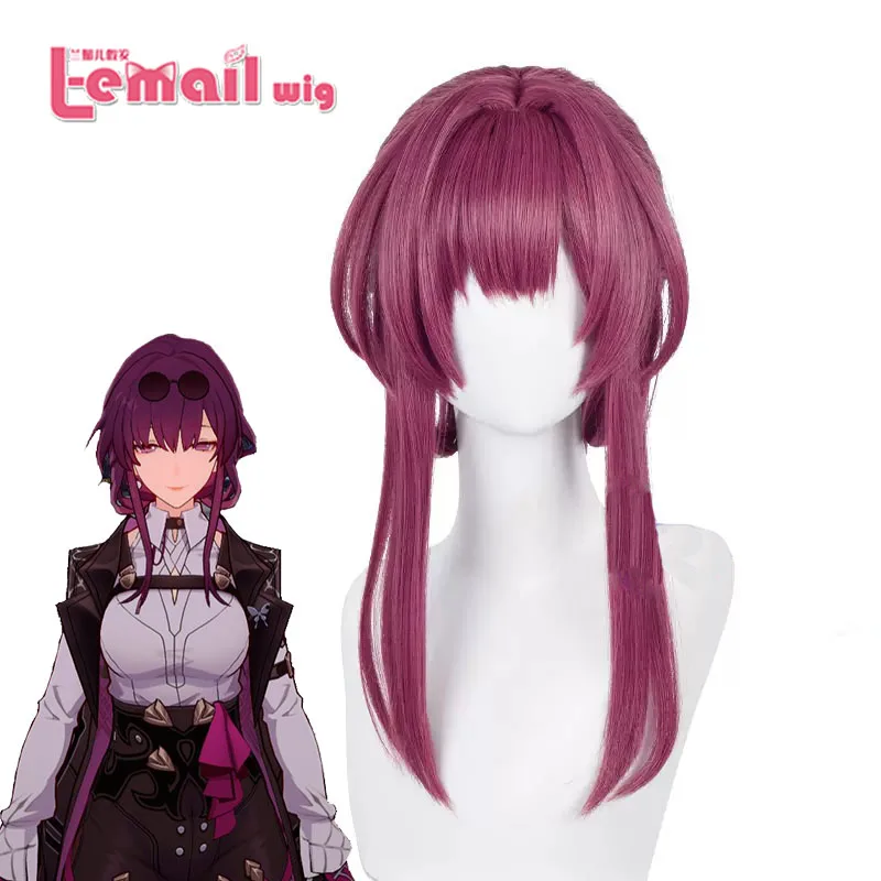 

L-email wig Synthetic Hair Game Honkai: Star Rail Kafka Cosplay Wig 43cm Rose Purple Cosplay Wigs Silicone Heat Resistant Wig