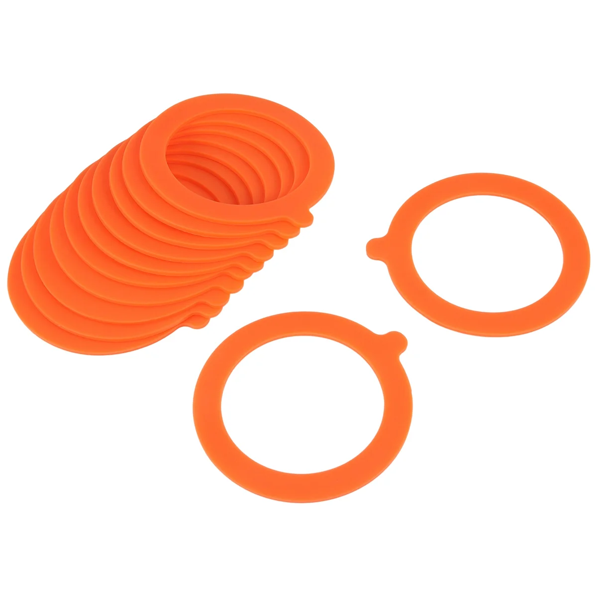 

12 Pack Silicone Replacement Gasket, Airtight Rubber Seals Rings for Mason Jar Lids, Leak-Proof Canning Silicone, Orange