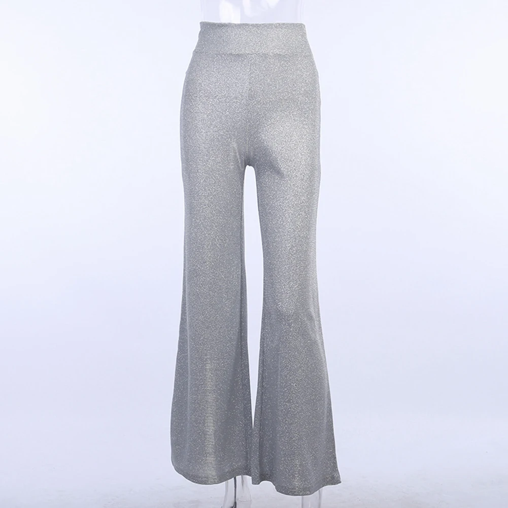 

Straight Pants Pants Polyester Slight Strech Solid Color Straight Pants Wide Legs Clubwear High Waist Fashion Daily