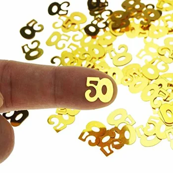 숫자 색종이 풍선, 30, 40, 50, 60, 30, 40, 50, 60 주년 생일 파티, 기념일 탁상 테이블, 흩어진 센터피스 장식