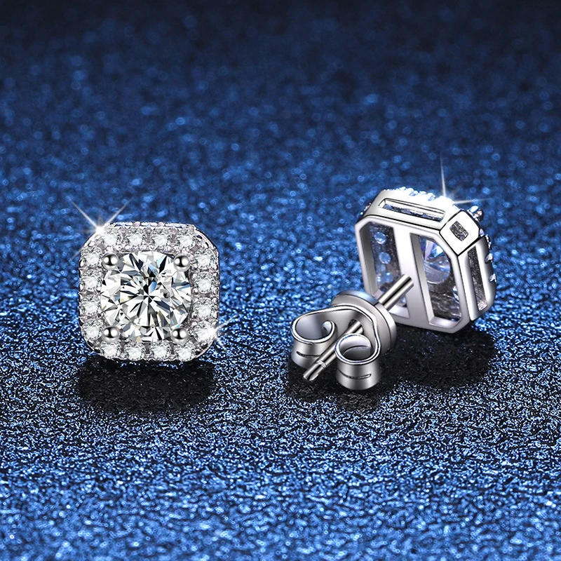 NeeTim 0.5ct 1ct Pink Moissanite Studs Earrings for Women 925 Sterling Silver Black Blue Grey Sparkling Lab Diamond Stud Earring 2 S87f8aa900d8f42b7841606346728affd5