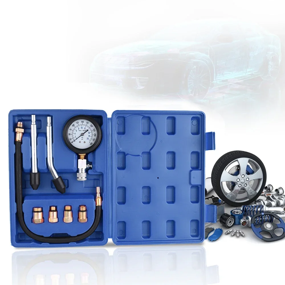 

Автомобильный манометр, комплект цилиндров, тестовый компрессор, регулируемый давлением 0-300psi, Автомобильный газовый автомобильный бензиновый двигатель