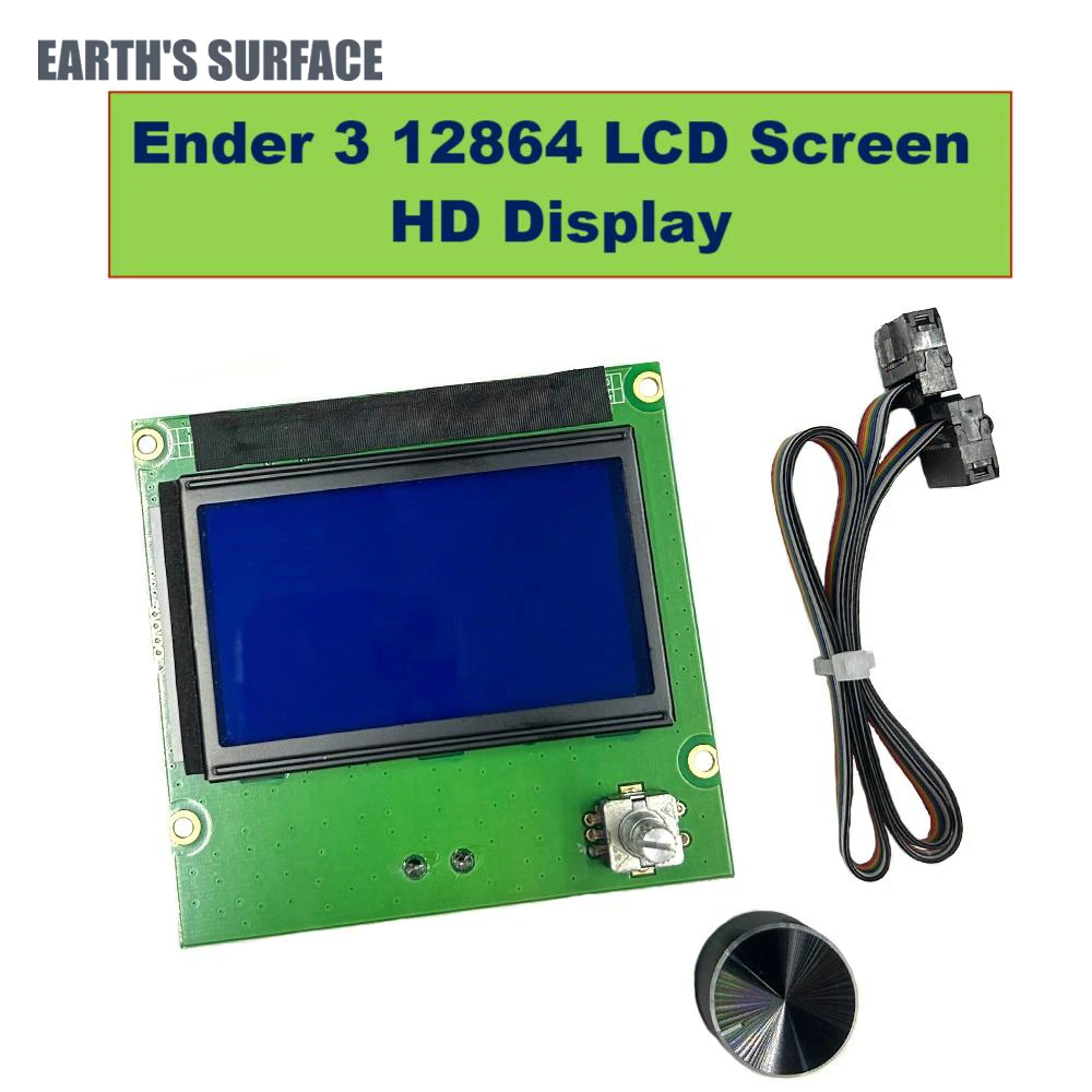 

Детали для 3D-принтера ES-3D, 12864 ЖК-экран, HD-дисплей для 3D принтера Ender 3, голубая панель управления с кабелем для Ender 3