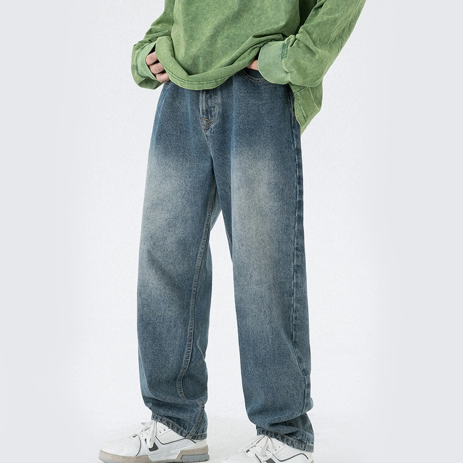 Men's Jeans Straight Leg New Mid Waist Trousers Washed Wide Leg Jeans Trendy Classical Boyfriend Denim Pants Men Loose Jeans
Men's Jeans Straight Leg New Mid Waist Trousers Washed Wide Leg Jeans Trendy Classical Boyfriend Denim Pants Men Loose Jeans