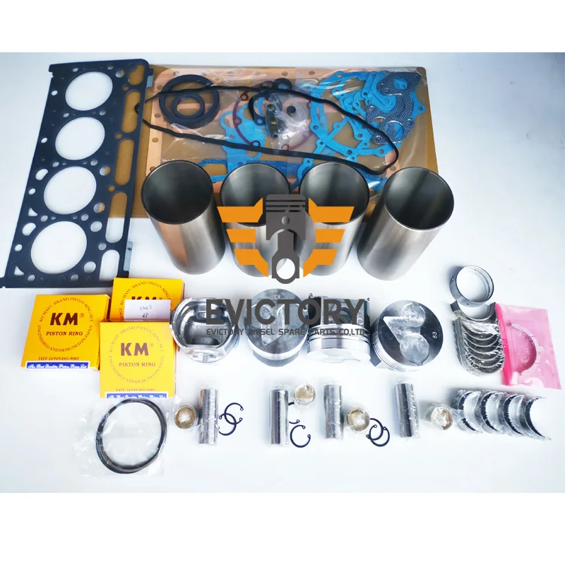 

For KUBOTA spares V2003 piston ring liner set overhaul gasket kit main small bearing + valve guide + water pump