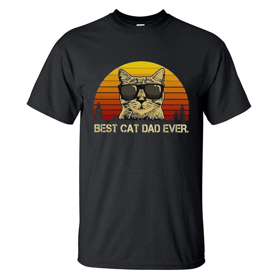 Funny Cats Print Male Tee Best Cat Dad Ever Balck Tee Shirts Men Fashion Tops Animal Cat Cute Unisex Tops Pure Cotton Tshirts
Funny Cats Print Male Tee Best Cat Dad Ever Balck Tee Shirts Men Fashion Tops Animal Cat Cute Unisex Tops Pure Cotton Tshirts