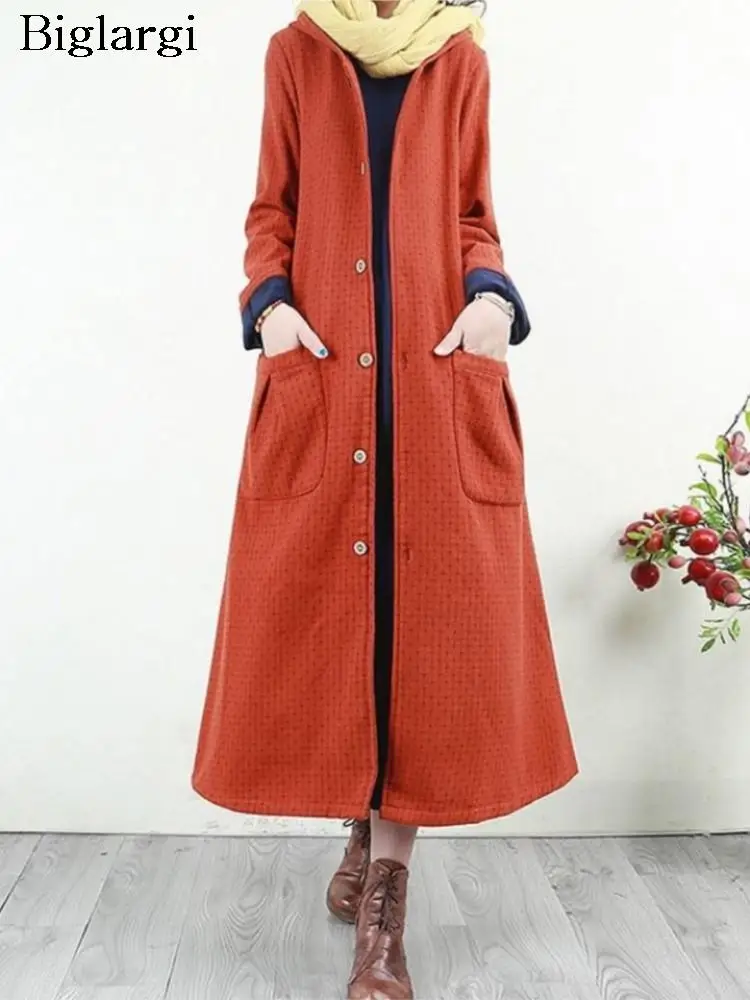 Oversized Winter Cotton Long Coat Women Hoodies Fashion Plaid Print Ladies Jackets Long Sleeve Loose Woman Jackets Coats 2023
Oversized Winter Cotton Long Coat Women Hoodies Fashion Plaid Print Ladies Jackets Long Sleeve Loose Woman Jackets Coats 2023