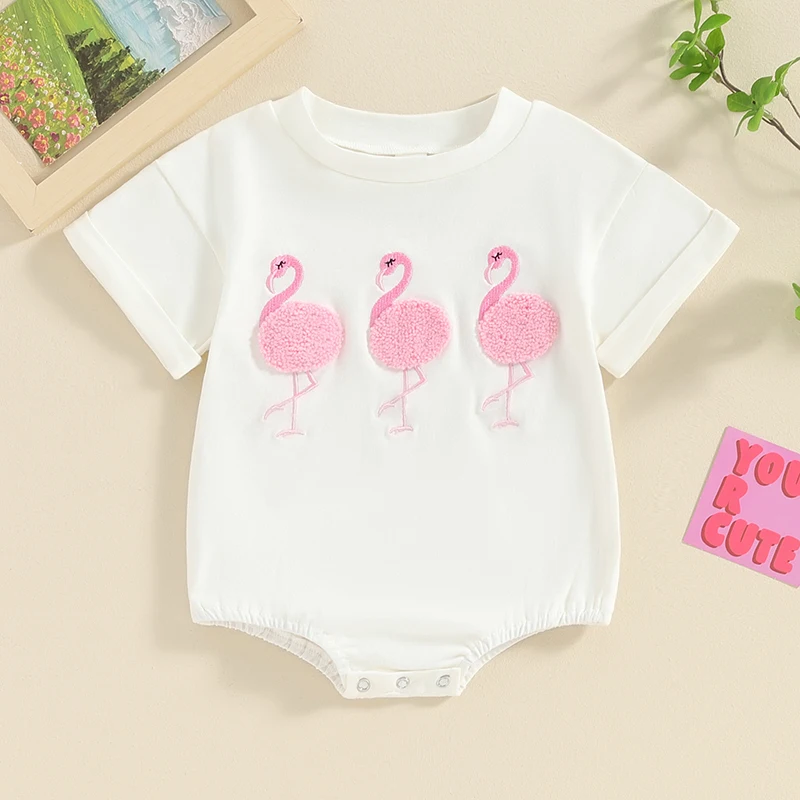 Baby Girl Summer Rompers Rolled Short Sleeve Round Neck Bird Embroidery Bodysuit Newborn Girl Cute Clothing
Baby Girl Summer Rompers Rolled Short Sleeve Round Neck Bird Embroidery Bodysuit Newborn Girl Cute Clothing