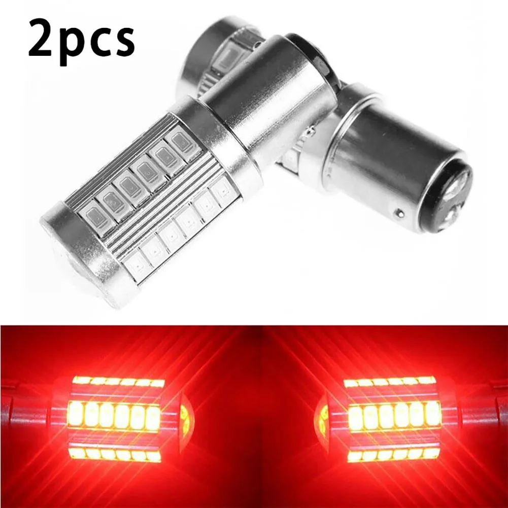 

2pcs Car Brake Tails Light Anti-Collision Taillight Braking Warning Lamps Red 1157 P21/5W 380 BAY15D 33 Smd Car Tail Brake Light