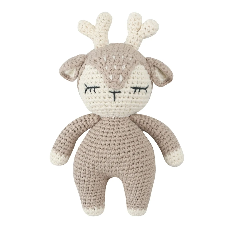 Handmade Crochet Sleepy Deer Stuffed Animal Knit Soft Doll Toy Sweet Gift for Boys and Girls Present for Birthday 6 Inch
Handmade Crochet Sleepy Deer Stuffed Animal Knit Soft Doll Toy Sweet Gift for Boys and Girls Present for Birthday 6 Inch