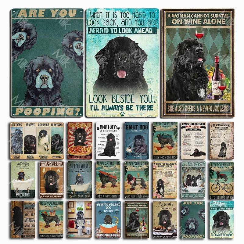 Metal Poster Newfoundland Dog Tin Sign Plate Retro Decor Cafe Home Pet Shop Bedroom Beach Vintage Home Decor Wall Art Plaque
Metal Poster Newfoundland Dog Tin Sign Plate Retro Decor Cafe Home Pet Shop Bedroom Beach Vintage Home Decor Wall Art Plaque