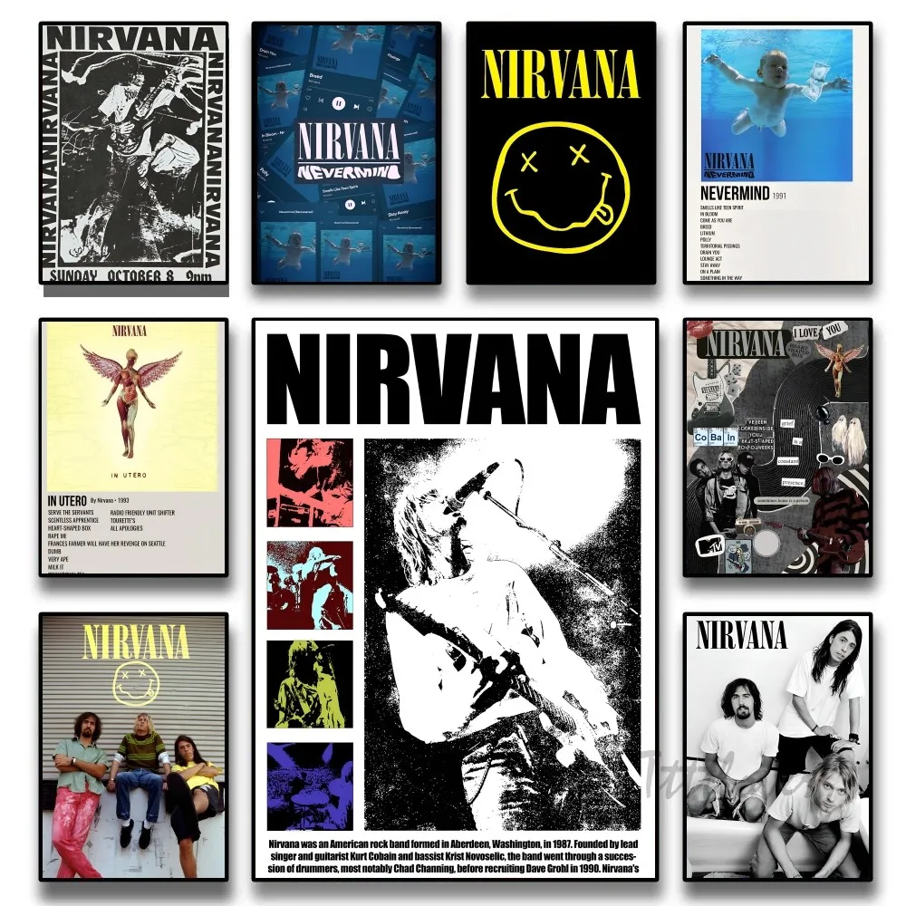 Band Poster Paper Print Home Living Room Bedroom Entrance Bar Restaurant A-N-Nirvana-Rock Cafe Art Painting Decoration
Band Poster Paper Print Home Living Room Bedroom Entrance Bar Restaurant A-N-Nirvana-Rock Cafe Art Painting Decoration
