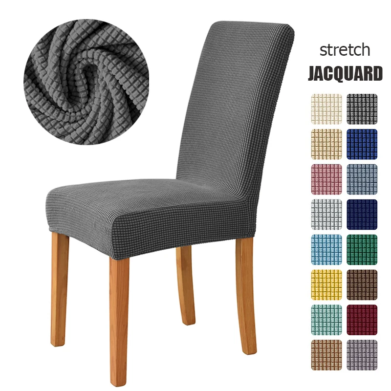 

Jacquard Corn Kernel Fabric Chair Cover Universal Size Cheap Chair Covers Stretch Seat Slipcovers for Dining Room Home Decor 1PC