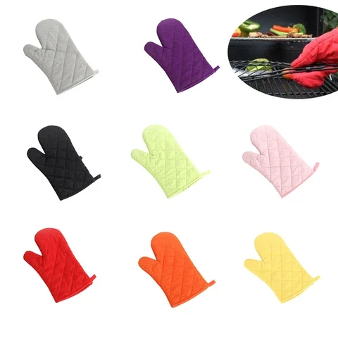 

Non-Slip Nordic Fashion Yellow Gray Cotton Cute 1 Piece Kitchen Cooking Microwave Gloves Baking BBQ Potholders Oven Mitts