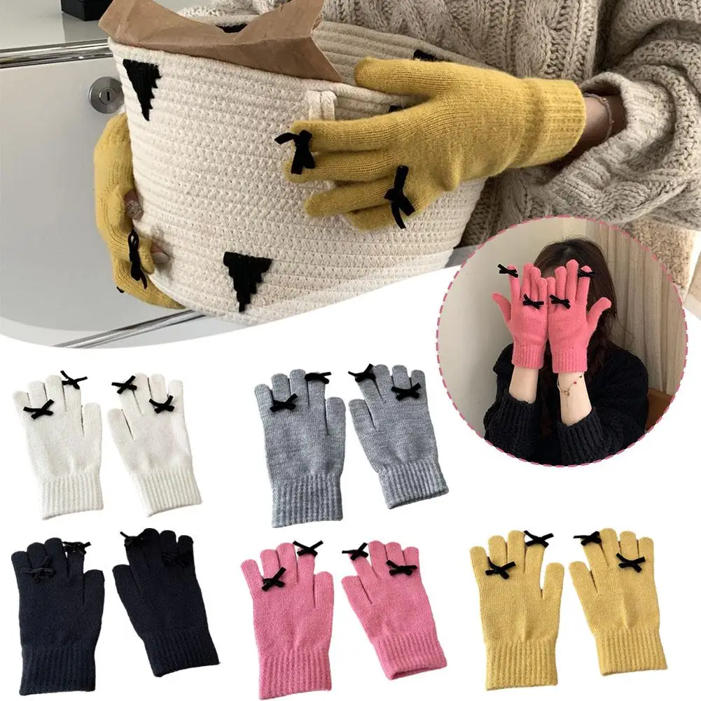 Women's Knitted Bow Gloves Winter Warm Split Finger Gloves Mittens Wool Crochet Cashmere Screen Gloves Female Christmas O6D8
Women's Knitted Bow Gloves Winter Warm Split Finger Gloves Mittens Wool Crochet Cashmere Screen Gloves Female Christmas O6D8