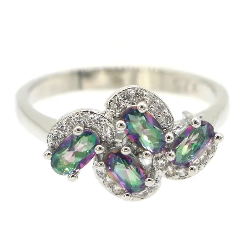 

3g Customized 925 SOLID STERLING SILVER Rings London Blue Mystic Topaz Emerald Violet Tanzanite Sapphire CZ Sz 6-11