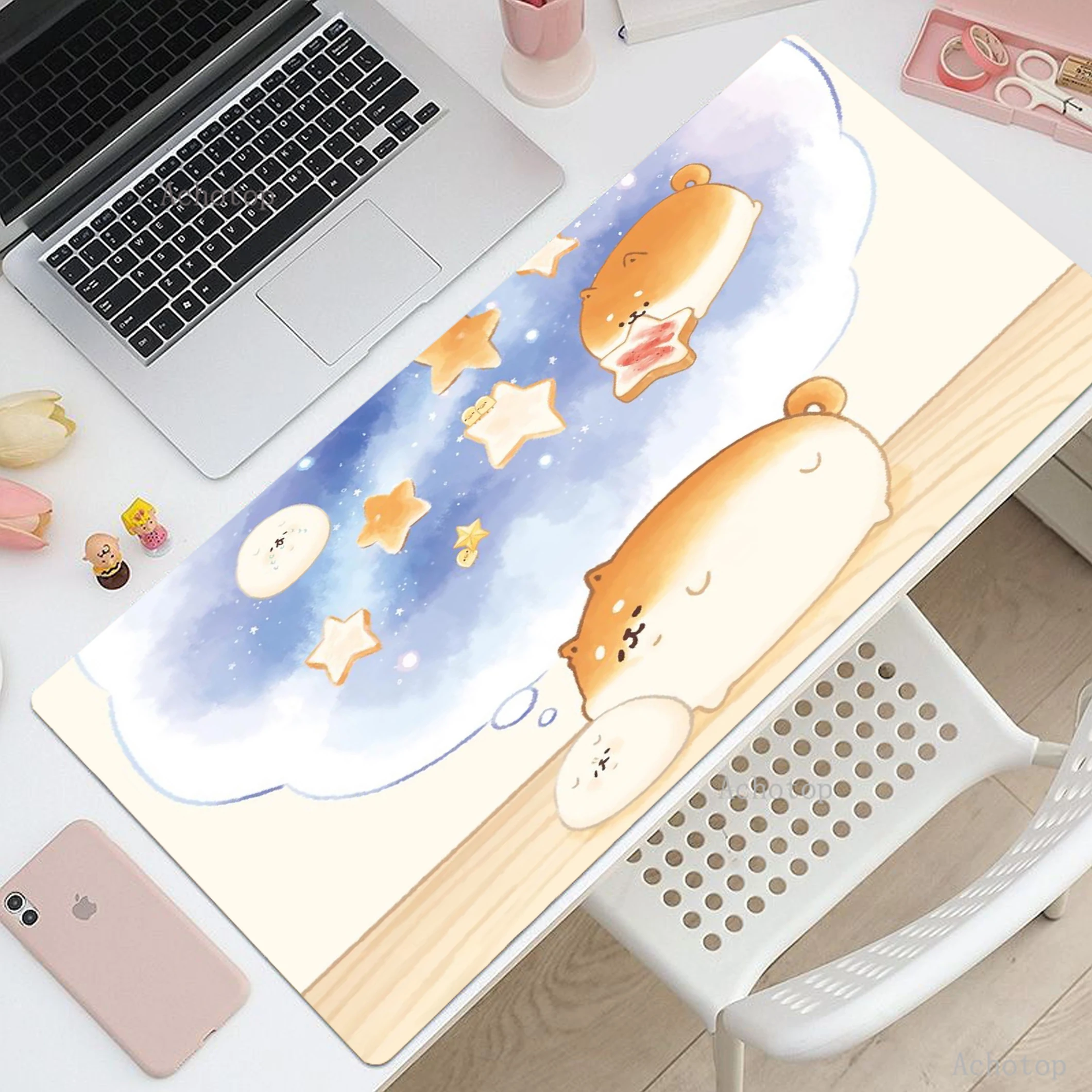 

900x400 Dog Mouse Pad Large Gamer Mouse Mat XXXL Locking Edge Rubber Deskmat Laptop Keyboard Pads Anti-slip Desktop Mousemat