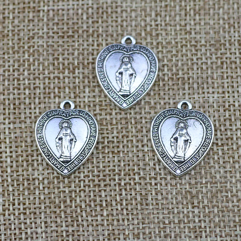 15pcs 22*18mm Heart Jesus Pendants Antique Silver Handmade DIY Religious Jewelry Findings Accessories
15pcs 22*18mm Heart Jesus Pendants Antique Silver Handmade DIY Religious Jewelry Findings Accessories