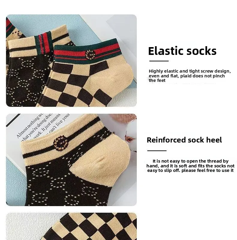 5/10/20 Pairs Winter Socks Men Short Breathable Luxury Socks Designer Brand Low-Cut Fashion Trendy Ankle Socks Geometric Pattern 35 S8810a73334874e0987e54f46d7fd5f72W