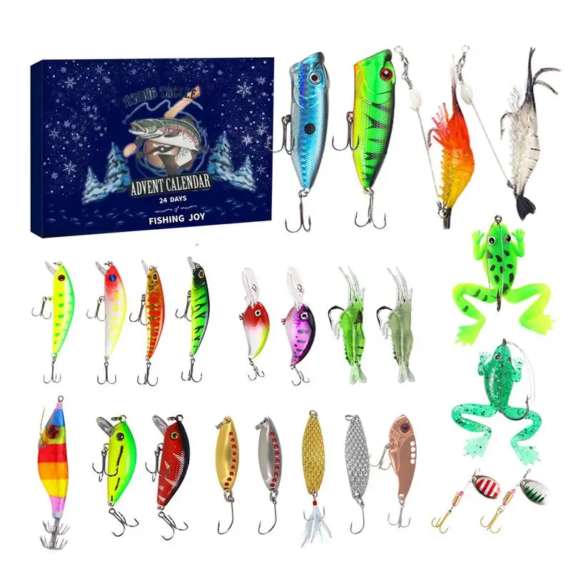 

Christmas Advent Calendar 2023 Fishing Lure Set Blind Box 24 Days Advent Calendar Fishing Tackle Surprise Gift For Kids Adults