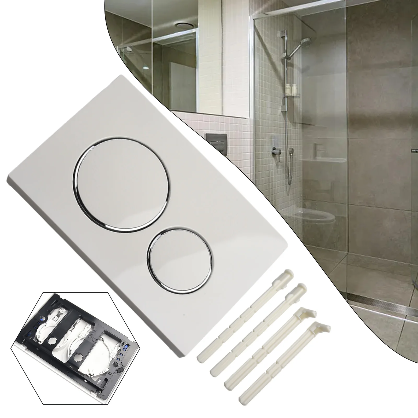 

1 шт. двойная смывная пластина с нажимным стержнем, набор пластиковых пластин для Geberit Sigma20, хромированная двойная смывная пластина для ванной комнаты, запчасти для туалета