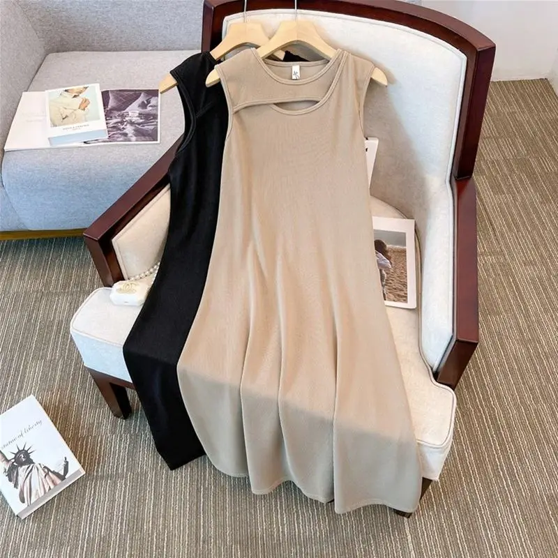 Summer Party Loose Beach Dress Spring Women Sleeveless Plus Size Round Neck Solid Dresses Woman Temperament Clothing Robe C35
Summer Party Loose Beach Dress Spring Women Sleeveless Plus Size Round Neck Solid Dresses Woman Temperament Clothing Robe C35