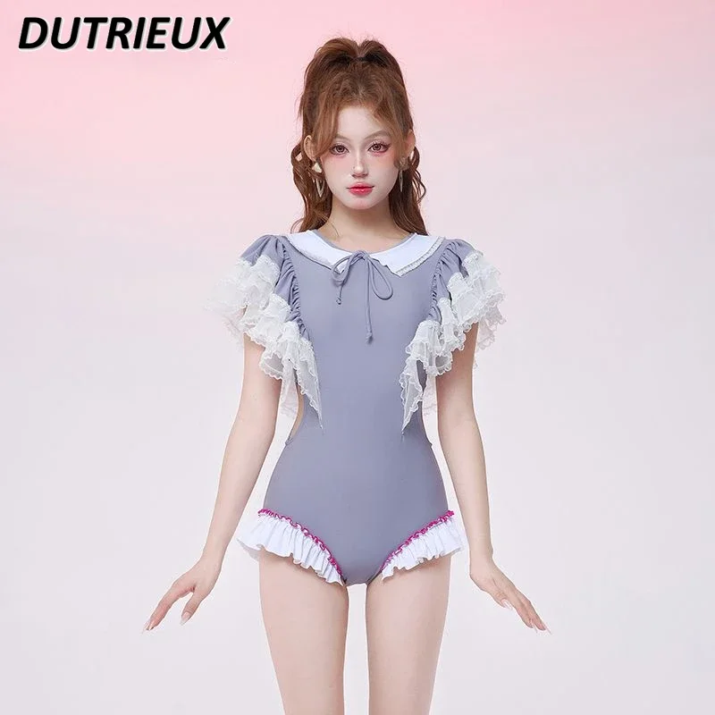 

Sweet Girl Seaside Swimwear 2024 New Women's Conservative Siamese Cover Belly Student Vacation Hot Spring One Piece Swimsuit