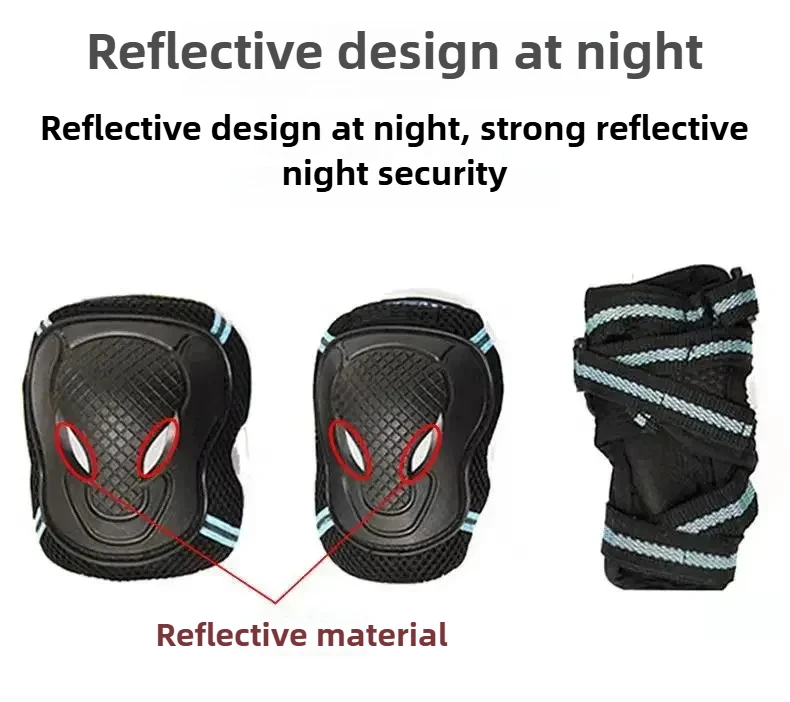6Pcs/Set Elbow Knee Pads Skating Protector Skateboard Bicycle Sports Protective Gear Riding Roller Wrist Guard Kids Adults BMX 16 S88175d0c56db4f42aebafba1a10816b8C